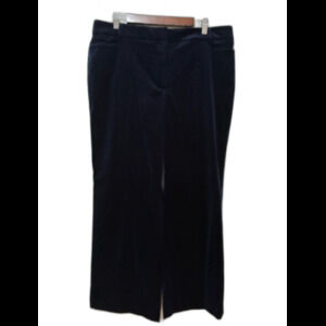 Talbots Classic Dark Navy Blue Cotton  Velvet Pants size 16w petite NWT